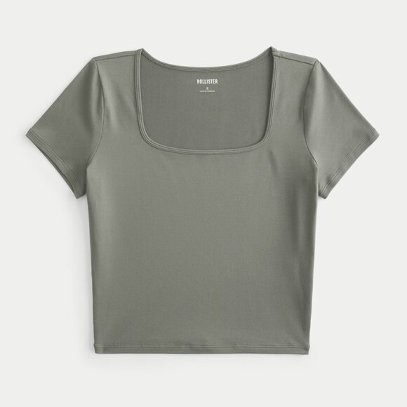 Seamless fabric square-neck baby tee - Picture 1 of 5